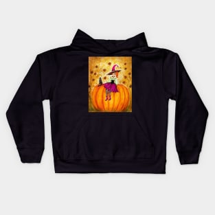 Redhead witch ready for autumn Kids Hoodie